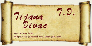 Tijana Divac vizit kartica